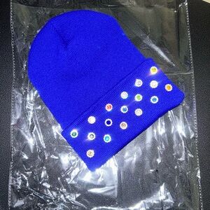 “Cosmic Candy (Blue Nebula)” Beanie - Cuff Only